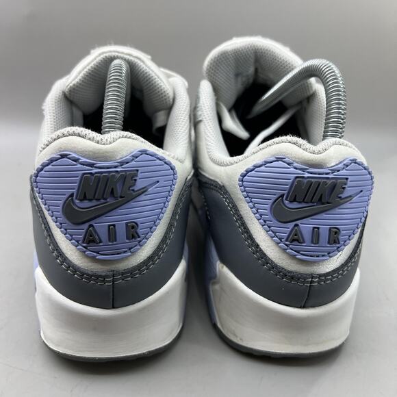Nike Air Max 90 Running Shoes Women Size 10 White Blue Comfort Low Top Sneakers - Picture 4 of 9